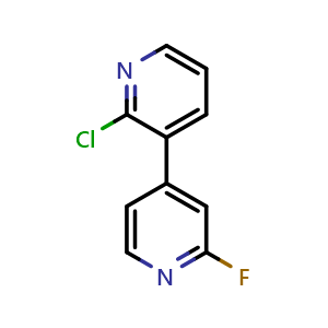 Chemical structure of 2-Chloro-2'-fluoro-3,4-bipyridine , CAS 870221-45-7, AChemBlock AD266560