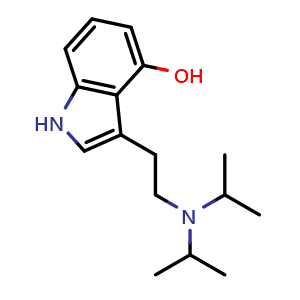 Chemical structure of 3-(2-(Diisopropylamino)ethyl)-1H-indol-4-ol , CAS 132328-45-1, AChemBlock AD266580