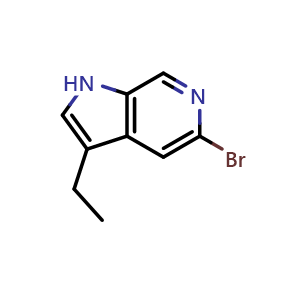 Chemical structure of 5-Bromo-3-ethyl-1H-pyrrolo[2,3-c]pyridine , CAS 2242825-18-7, AChemBlock AD266603