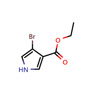 Chemical structure of Ethyl 4-bromo-1H-pyrrole-3-carboxylate , CAS 2438229-44-6, AChemBlock AD266609