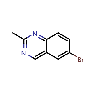 Chemical structure of 6-Bromo-2-methylquinazoline , CAS 959007-52-4, AChemBlock AD266634