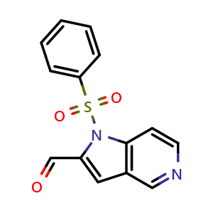 Chemical structure of 1-(Benzenesulfonyl)-pyrrolo[3,2-C]pyridine-2-carbaldehyde , CAS 109113-44-2, AChemBlock AD266641