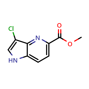 Chemical structure of Methyl 3-chloro-1H-pyrrolo[3,2-b]pyridine-5-carboxylate , CAS 1190310-67-8, AChemBlock AD266642