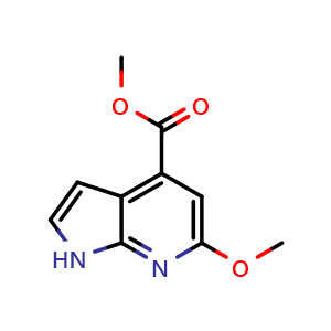 Chemical structure of Methyl 6-methoxy-1H-pyrrolo[2,3-b]pyridine-4-carboxylate , CAS 1190312-22-1, AChemBlock AD266644