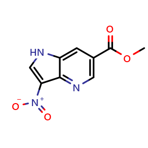 Chemical structure of Methyl 3-nitro-1H pyrrolo[3,2 b]pyridine-6 carboxylate , CAS 1190322-85-0, AChemBlock AD266649