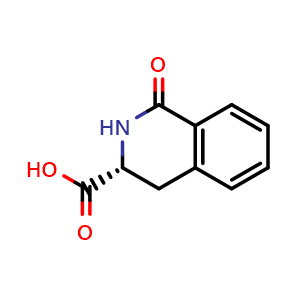 Chemical structure of (R)-1-oxo-1,2,3,4-tetrahy droisoquinoline-3-carboxylicacid , CAS 104974-47-2, AChemBlock AD266674