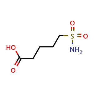 Chemical structure of 5-sulfamoylpentanoic acid , CAS 1071428-50-6, AChemBlock AD266683