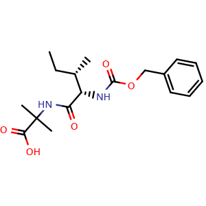 Chemical structure of Z-Ile-Aib-OH , CAS 109772-31-8, AChemBlock AD266691