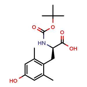 Chemical structure of N-[(1,1-Dimethylethoxy)carbonyl]-2,6-dimethyl-D-tyrosine , CAS 111633-04-6, AChemBlock AD266695