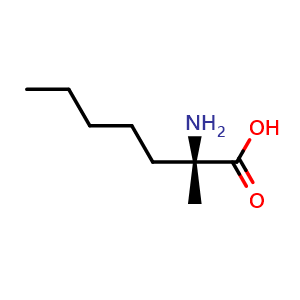 Chemical structure of (S)-2-amino-2-methylheptanoic acid , CAS 114923-78-3, AChemBlock AD266707