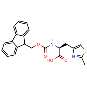 Chemical structure of Fmoc-3-(2-methylthiazol-4-yl)-L-alanine , CAS 1185853-99-9, AChemBlock AD266718