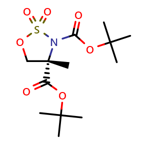 Chemical structure of Di-tert-Butyl (S)-4-methyl-1,2,3-oxathiazolidine-3,4-dicarboxylate 2,2-dioxide , CAS 1204514-53-3, AChemBlock AD266727