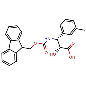 Chemical structure of N-Fmoc-(2R,3R)-3-Amino-2-hydroxy-3-m-tolyl-propionic acid , CAS 1217663-73-4, AChemBlock AD266735