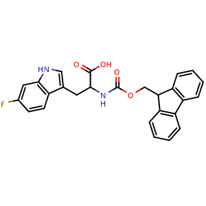 Chemical structure of Fmoc-DL-Trp(6-F)-OH , CAS 1219392-55-8, AChemBlock AD266745