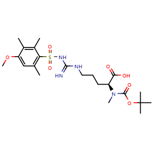 Chemical structure of Boc-N-Me-Arg(Mtr)-OH , CAS 125602-26-8, AChemBlock AD266760