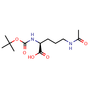 Chemical structure of N5-Acetyl-N2-[(1,1-dimethylethoxy)carbonyl]-L-ornithine , CAS 125630-00-4, AChemBlock AD266761