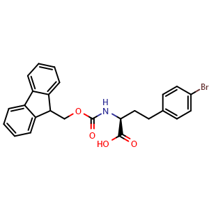 Chemical structure of Fmoc-4-bromo-L-homophenylalanine , CAS 1260592-35-5, AChemBlock AD266764