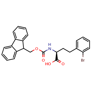 Chemical structure of Fmoc-2-bromo-L-homophenylalanine , CAS 1260608-28-3, AChemBlock AD266766