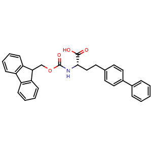 Chemical structure of (aipha S)-aipha-[[(9H-Fluoren-9-ylmethoxy)carbonyl]amino][1,1′-biphenyl]-4-butanoic acid , CAS 1260613-71-5, AChemBlock AD266767