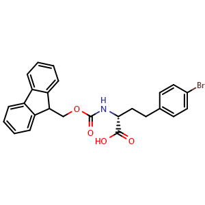 Chemical structure of Fmoc-4-bromo-D-homophenylalanine , CAS 1260615-07-3, AChemBlock AD266769