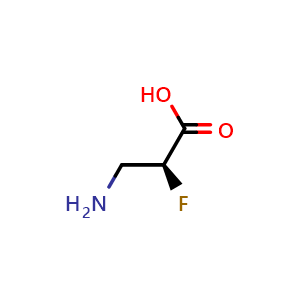 Chemical structure of (S)-3-amino-2-fluoropropanoic acid , CAS 130695-34-0, AChemBlock AD266797