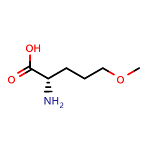 Chemical structure of (2S)-2-Amino-5-methoxypentanoic acid , CAS 1315051-48-9, AChemBlock AD266802