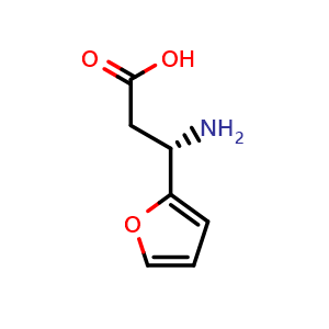 Chemical structure of S-3-Amino-3-(2-furyl)propionic acid , CAS 131829-49-7, AChemBlock AD266804