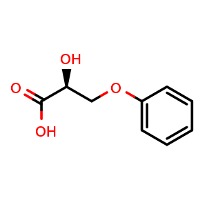 Chemical structure of S-2-hydroxy-3-phenoxypropanoic acid , CAS 140460-45-3, AChemBlock AD266843