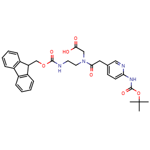 Chemical structure of Fmoc-PNA-M(Boc)-OH , CAS 1417611-27-8, AChemBlock AD266850