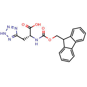 Chemical structure of (R)-2-(Fmoc-amino)-3-(2H-tetrazole-5-yl)propanoic acid , CAS 1464137-20-9, AChemBlock AD266884