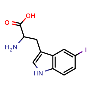 Chemical structure of 5-I-DL-tryptophan , CAS 15641-49-3, AChemBlock AD266907