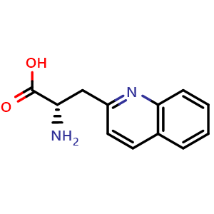 Chemical structure of (2S)-2-amino-3-(quinolin-2-yl)propanoic acid , CAS 161513-46-8, AChemBlock AD266927