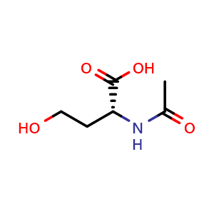 Chemical structure of (2R)-2-acetamido-4-hydroxybutanoic acid , CAS 1689862-96-1, AChemBlock AD266947
