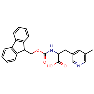 Chemical structure of 2-((((9H-fluoren-9-yl)methoxy)carbonyl)amino)-3-(5-methylpyridin-3-yl)propanoic acid , CAS 1690487-99-0, AChemBlock AD266948