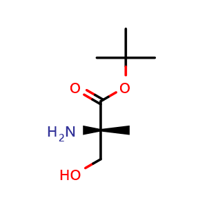 Chemical structure of 2-Methyl-L-serine tbutyll ester , CAS 1702791-53-4, AChemBlock AD266960