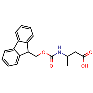 Chemical structure of Fmoc-DL-beta-aminobutyric acid , CAS 186320-18-3, AChemBlock AD266987