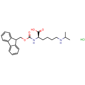 Chemical structure of Fmoc-D-Lys(iPr)-OH hydrochloride , CAS 1884265-60-4, AChemBlock AD266993