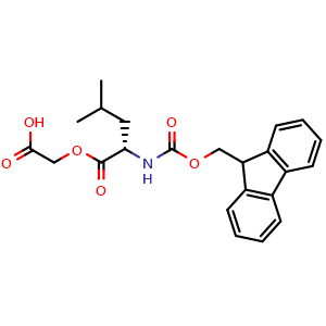 Chemical structure of Fmoc-Leu-glycolic acid , CAS 1966923-09-0, AChemBlock AD267017