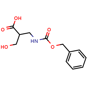 Chemical structure of 3-(Cbz-amino)-2-(hydroxymethyl)propanoic acid , CAS 2098673-28-8, AChemBlock AD267057