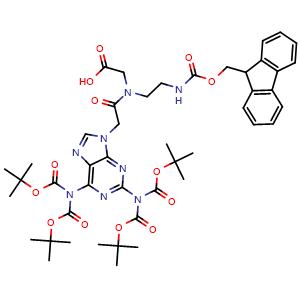 Chemical structure of Fmoc-PNA-D(tetraBoc)-OH , CAS 2101661-88-3, AChemBlock AD267058
