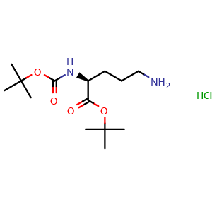 Chemical structure of Boc-Orn-OtBu.HCl , CAS 214629-97-7, AChemBlock AD267072