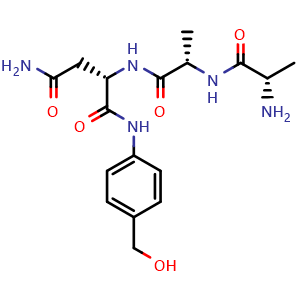Chemical structure of L-Ala-L-Ala-L-Asn-PABC , CAS 2149584-00-7, AChemBlock AD267074