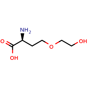 Chemical structure of (2S)-2-amino-4-(2-hydroxyethoxy)butanoic acid , CAS 2171151-63-4, AChemBlock AD267077