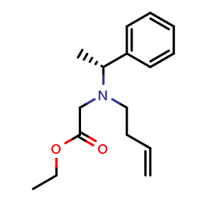 Chemical structure of Ethyl (R)-N-(but-3-en-1-yl)-N-(1-phenylethyl)glycinate , CAS 220426-78-8, AChemBlock AD267093