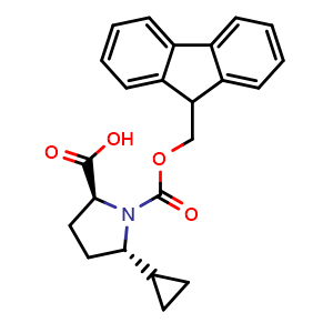 Chemical structure of Fmoc-L-Pro(5S-cPr)-OH , CAS 2227718-95-6, AChemBlock AD267100