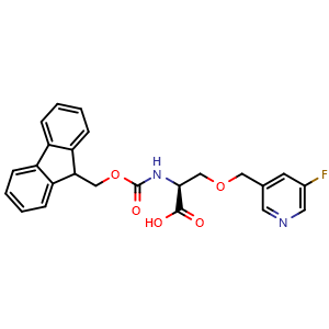 Chemical structure of Fmoc-O-((5-fluoropyridin-3-yl)methyl)-L-serine , CAS 2255321-07-2, AChemBlock AD267119