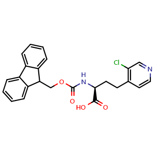 Chemical structure of Fmoc-(S)-2-Amino-4- (3-chloropyridin-4-yl)butanoic acid , CAS 2350111-24-7, AChemBlock AD267180