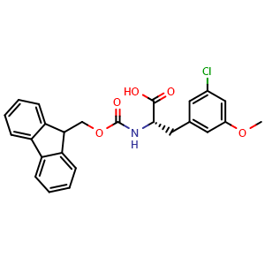 Chemical structure of Fmoc-L-Phe(3-Cl,5-OMe)-OH , CAS 2350386-43-3, AChemBlock AD267190