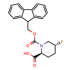 Chemical structure of Fmoc-(5R-F)-Pic(2)-OH , CAS 2361608-65-1, AChemBlock AD267197