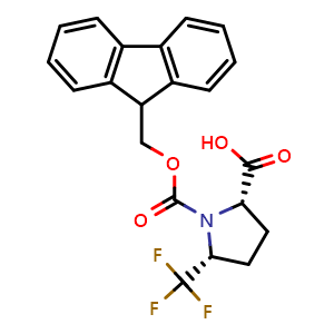 Chemical structure of 1-(9H-Fluoren-9-ylmethyl) (2S,5R)-5-(trifluoromethyl)-1,2-pyrrolidinedicarboxylate , CAS 2567489-42-1, AChemBlock AD267245